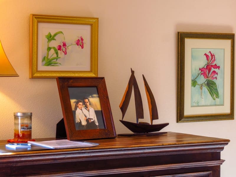 Bogey & Bacall dresser and artwork