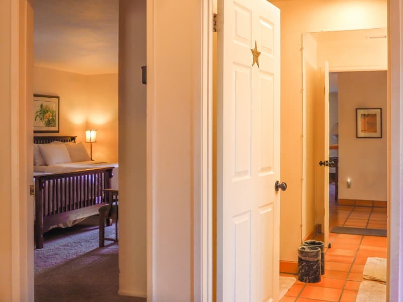 Tracy & Hepburn Room private bathroom and bedroom doors